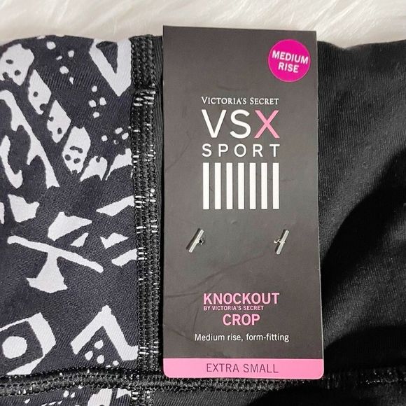 NWT XS Victoria Sport Knockout Crop Leggings Capris Victoria's Secret VSX - Picture 5 of 6